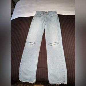 Agolde Distressed Light Blue Jeans